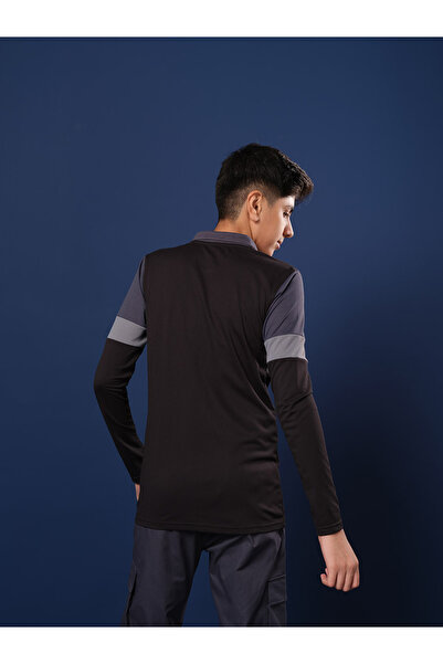 Technosport By Styli Color Block Long Sleeve Polo T-Shirt