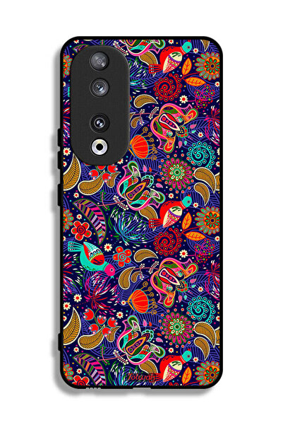 Tolwak غطاء حماية لهاتف Honor 90 بنقشة طيور وأوراق وأزهار ملونة