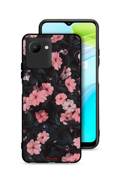 Tolwak غطاء حماية لهاتف Realme C30s - لون الخوخ والورود الصغيرة