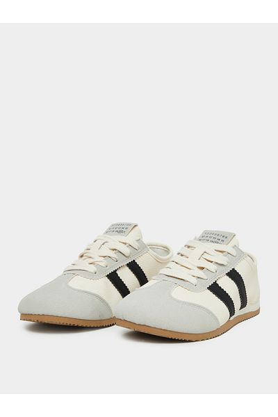 Styli Striped Lace Up Panelled Sneakers