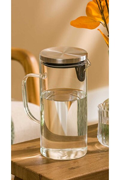 LC Waikiki LCW HOME Renksiz Metal Kapaklı Cam Sürahi 1400 ml