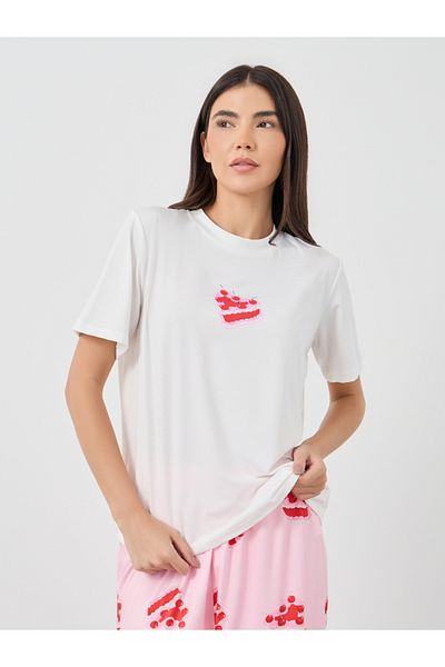 Styli Cake Printed Short Sleeve T-Shirt and Pyjama Set