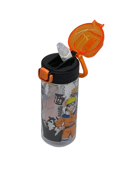 WİGGLE 500ml Naruto Soft Silicone Straw Handle Lockable Water Bottle