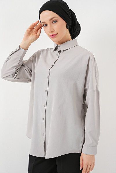 Bigdart 103901 Oversize Basic Hijab Shirt - A.Grey