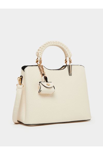 Styli Textured Satchel Bag with Braided Double Top Handles