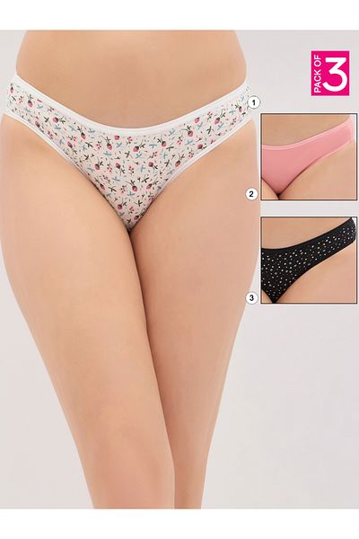 Clovia By Styli Pack of 3 - Low Rise Bikini Briefs
