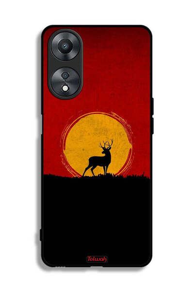 Tolwak غطاء حماية لهاتف Oppo A58 5G برسومات الغزال والقمر