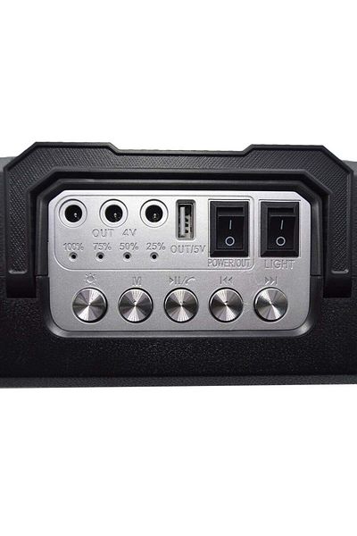 divendi-ro Speaker with LED lighting system, Solar charging, 2 bulbs, USB, MP3, Bluetooth