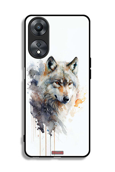 Tolwak غطاء حماية لهاتف Oppo A58 5G بتصميم فن تجريدي للذئب