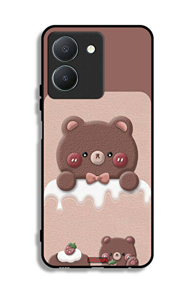 Tolwak غطاء حماية لهاتف Vivo Y36 4G بتصميم دب الفراولة