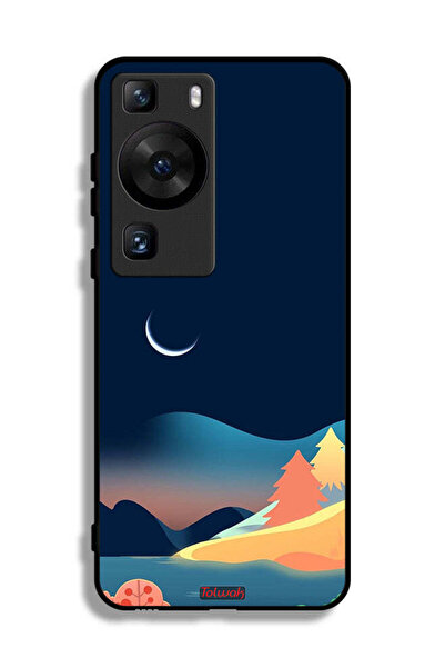 Tolwak غطاء حماية لهاتف هواوي P60 Pro برسومات تجريدية للقمر