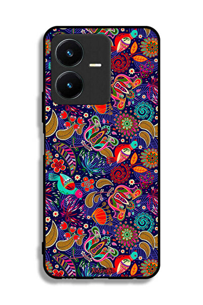 Tolwak غطاء حماية لهاتف Vivo Y22s بنقشة طيور وأوراق زهور ملونة