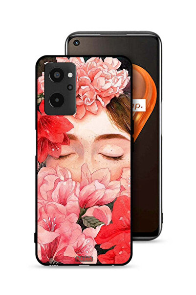 Tolwak غطاء حماية لهاتف Realme 9i 4G، وجه فتاة مختبئة في فن الزهور