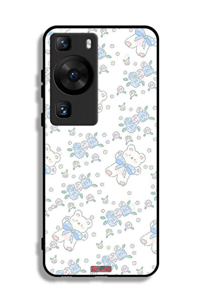 Tolwak غطاء حماية لهاتف هواوي بي 60 برو مع أيقونة دب تيدي لطيف وزهور