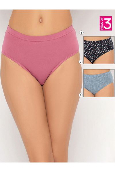 Clovia By Styli Pack of 3 - Mid Rise Hipster Briefs with Inner Elastic