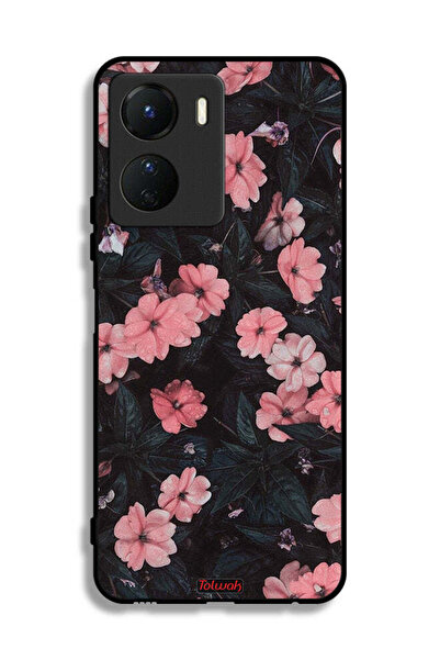 Tolwak غطاء حماية لهاتف Vivo Y16 بلون الخوخ والورود الصغيرة
