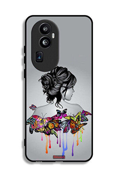 Tolwak غطاء حماية لهاتف Oppo Reno10 Pro Plus برسومات فراشات وفتاة فنية تجريدية