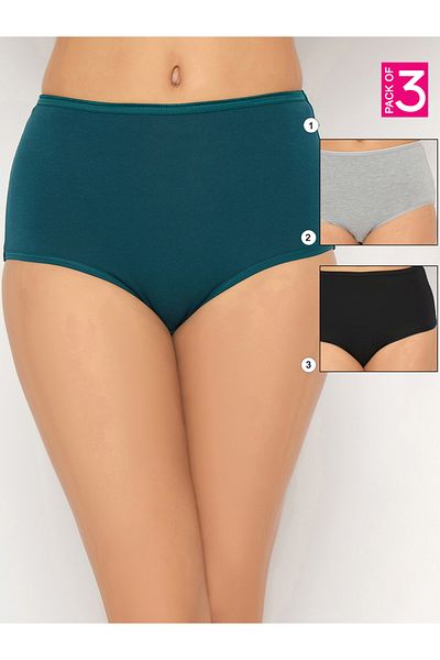 Clovia By Styli Pack of 3 - Solid High Rise Hipster Briefs