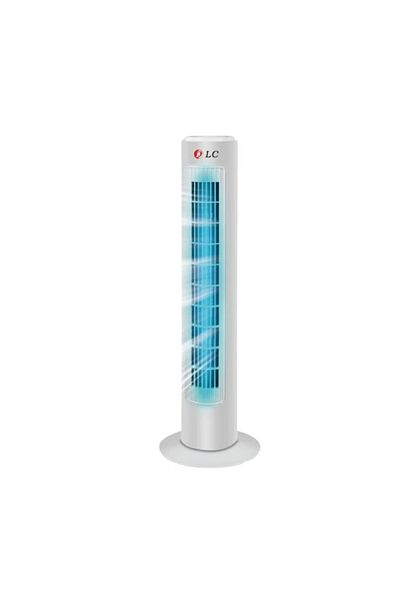 DLC Electric Stand Tower Fan With Remote Controller, 3 Speed Control, 3 Modes - White
