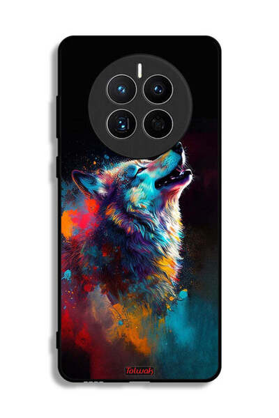 Tolwak غطاء حماية لهاتف هواوي ميت 50 إي بتصميم ذئب ملون