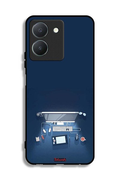 Tolwak غطاء حماية لجهاز Vivo Y36 4G بتصميم فني لمكتب الكمبيوتر