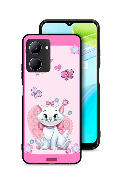 Tolwak Realme C33 Protective Case Cover Cute Lady Cat