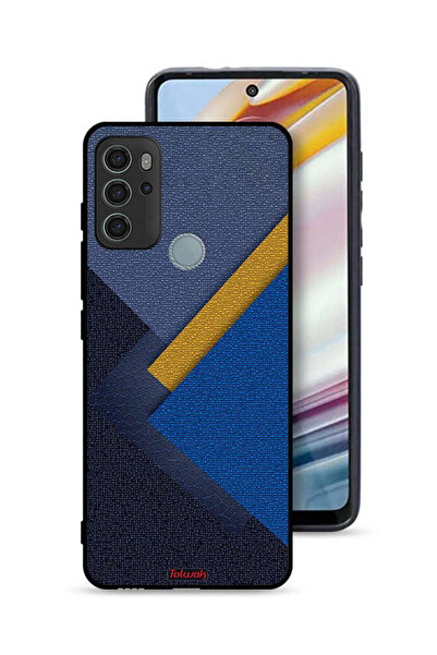 Tolwak غطاء حماية لهاتف موتورولا موتو جي 60 إس بنقشة مثلثات جلدية