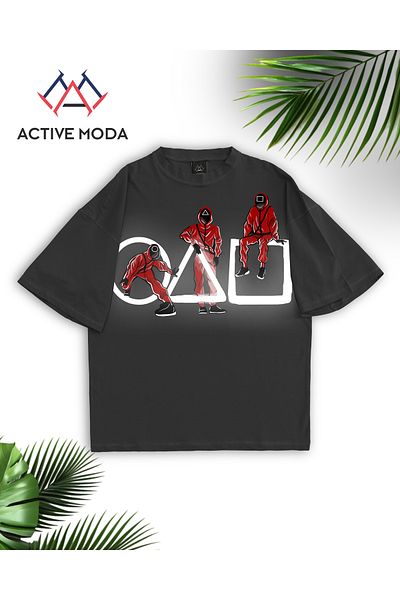 ACTIVE MODA -Men's Cotton Printed Squid Game Icon Short Sleeve Tshirt Oversize Big Size