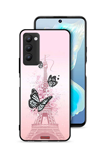 Tolwak غطاء حماية لهاتف تكنو كامون 18 بنقشة فراشات على برج إيفل