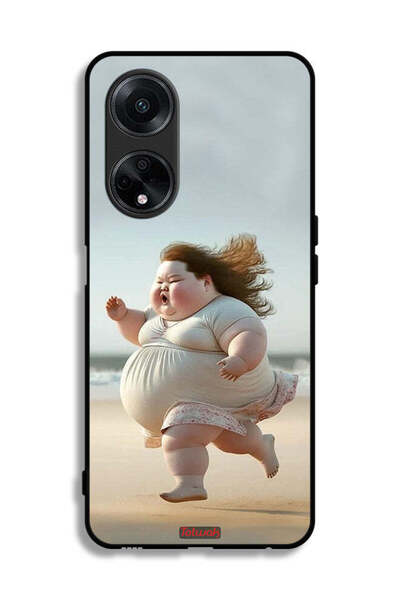 Tolwak غطاء حماية Oppo A98 5G - فتاة سمينة تركض