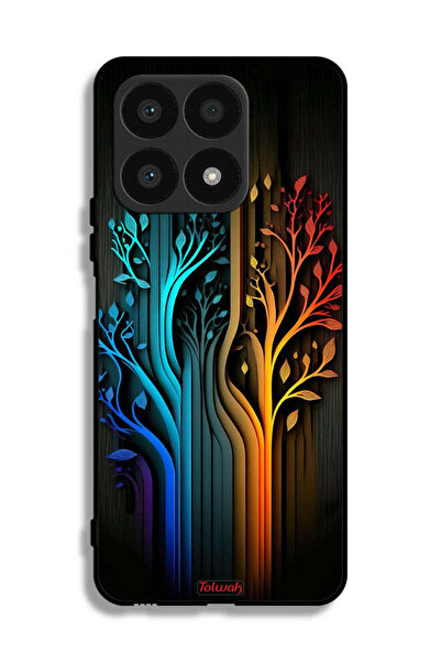 Tolwak غطاء حماية لهاتف Honor X8a برسومات أوراق الشجر