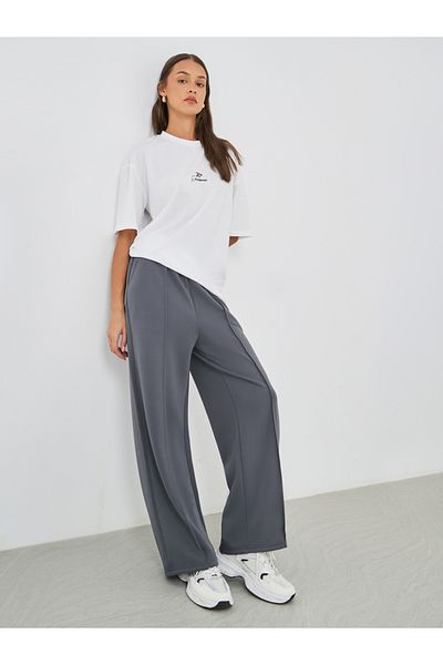 Styli Solid Pintuck Detail Scuba Joggers with Elasticated Waistband