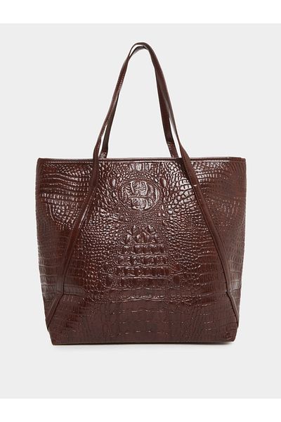 Styli Animal Textured Shoulder Bag with Zip Closure