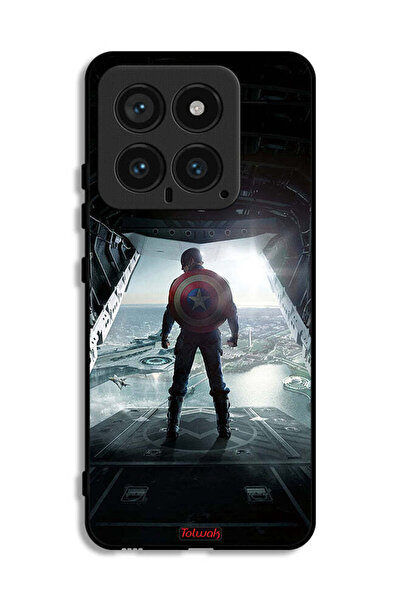 Tolwak غطاء حماية لهاتف شاومي 14 بتصميم صورة كابتن أمريكا