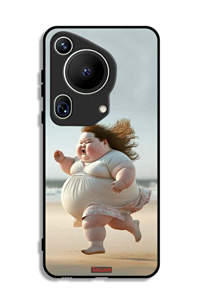 Tolwak غطاء حماية فائق من هواوي بيورا 70 بتصميم فتاة سمينة تركض