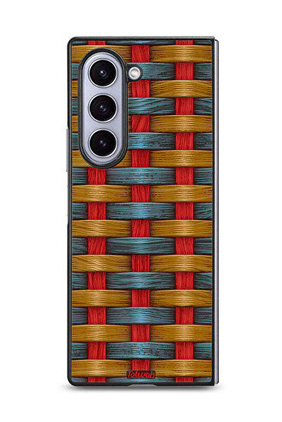 Tolwak غطاء حماية لهاتف Samsung Galaxy Z Fold6 بنمط فني مزين بشرائط