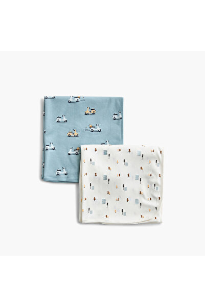 Juniors 2-Piece Printed Receiving Blanket Set - 70x70 cm