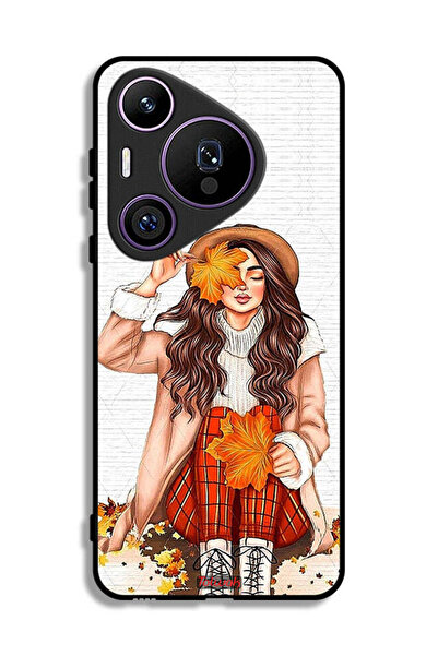 Tolwak غطاء حماية لهاتف هواوي بيورا 70 برو يحمل صورة أوراق الخريف