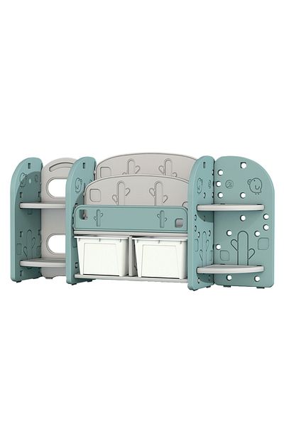 Nichiduta Raft organizator pentru carti si jucarii cu 4 polite,2 cutii depozitare si 2 rafturi carti Nichiduta