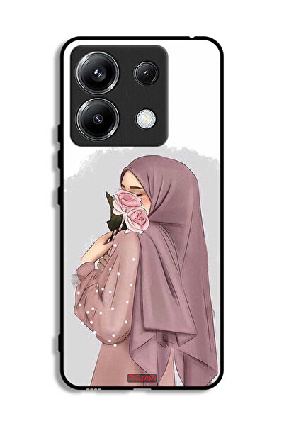 Tolwak غطاء حماية لهاتف Xiaomi Poco X6 5G بتصميم فتاة تحمل ورودًا