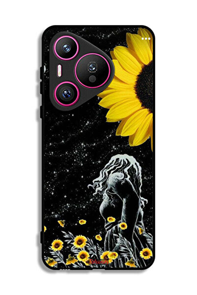 Tolwak غطاء حماية لهاتف هواوي بيورا 70 برسومات فتاة تنظر إلى القمر