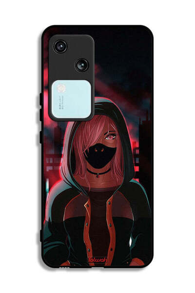 Tolwak Vivo V30 5G Protective Case Cover Girl Wear Mask Art