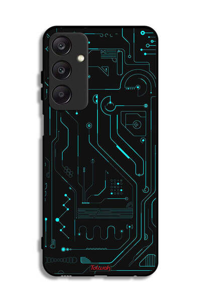 Tolwak غطاء حماية لهاتف سامسونج جالاكسي A25 5G دوائر فنية رقمية بسيطة شاشات م...