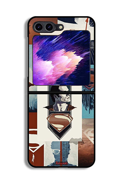 Tolwak غطاء حماية لهاتف Samsung Galaxy Z Flip6 بتصميم فن سوبرمان