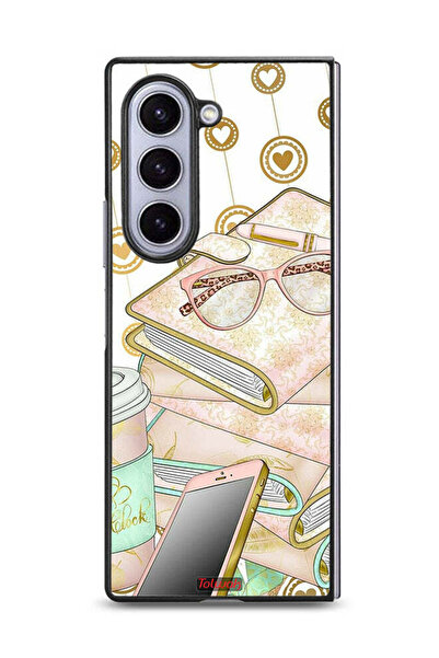 Tolwak غطاء حماية لهاتف سامسونج جالاكسي زد فولد 6 بتصميم نظارات على الكتب