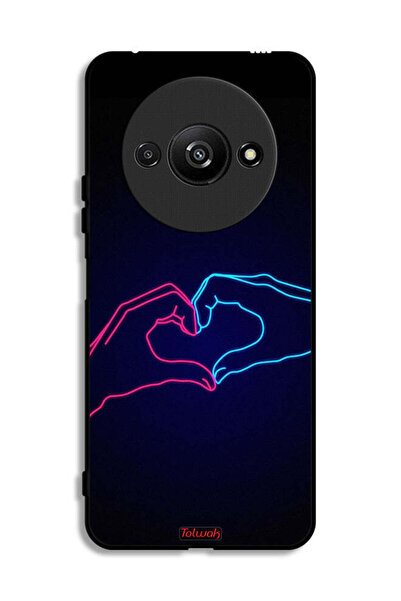 Tolwak Xiaomi Redmi A3 4G Protective Case Cover Touching Hand Making Heart