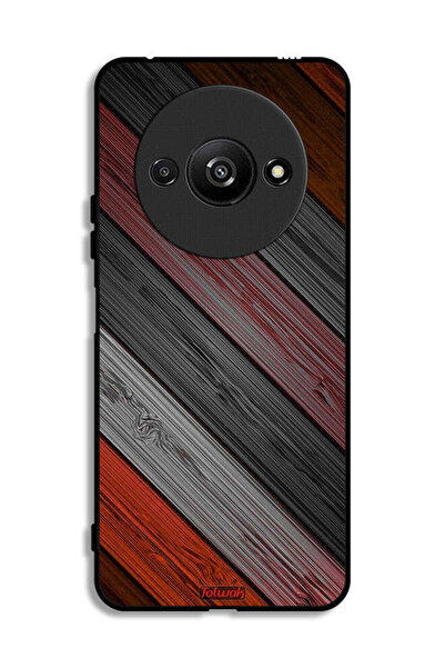 Tolwak Xiaomi Redmi A3 4G Protective Case Cover Colored Wooden Pattern
