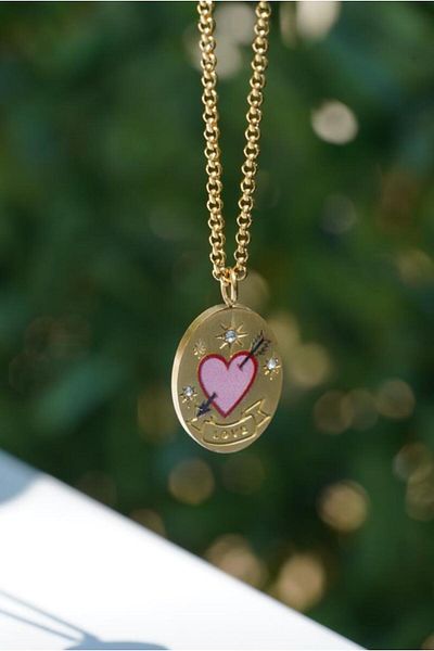 AŞIK ACCESSORIES Stainless Steel Heart Locket Necklace