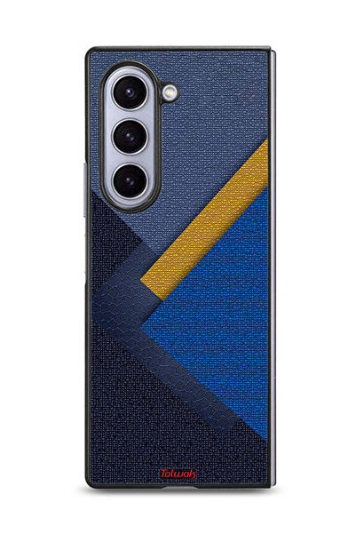 Tolwak غطاء حماية لهاتف Samsung Galaxy Z Fold6 بنقشة مثلثات جلدية