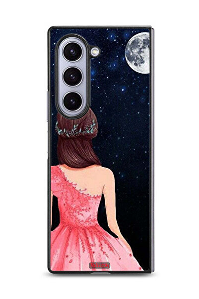 Tolwak غطاء حماية لهاتف سامسونج جالاكسي زد فولد 6 بتصميم فتاة وقمر